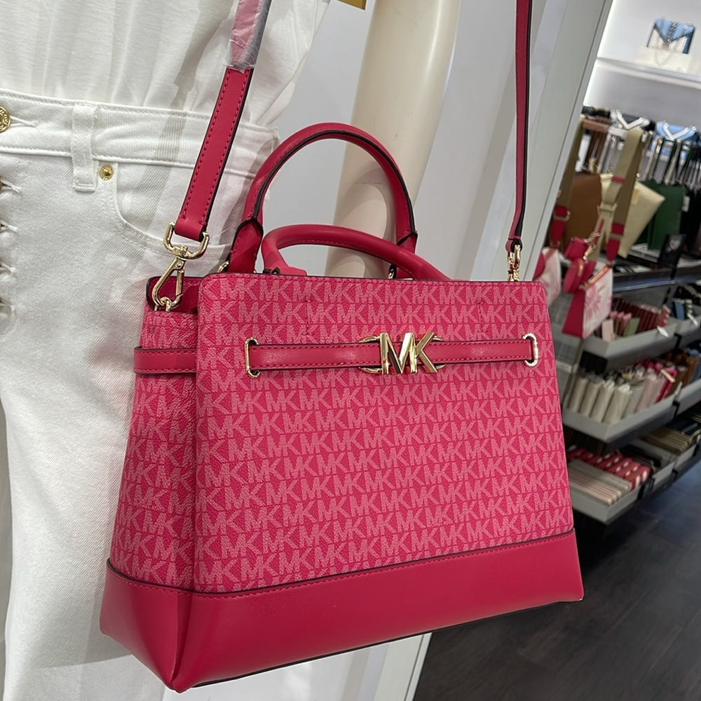 MICHAEL KORS 
Reed Large Graphic Logo Belted Satchel
Electric Pink 
NWT - Picture 16 of 16